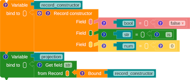 Application of record projection over a bound variable workspace