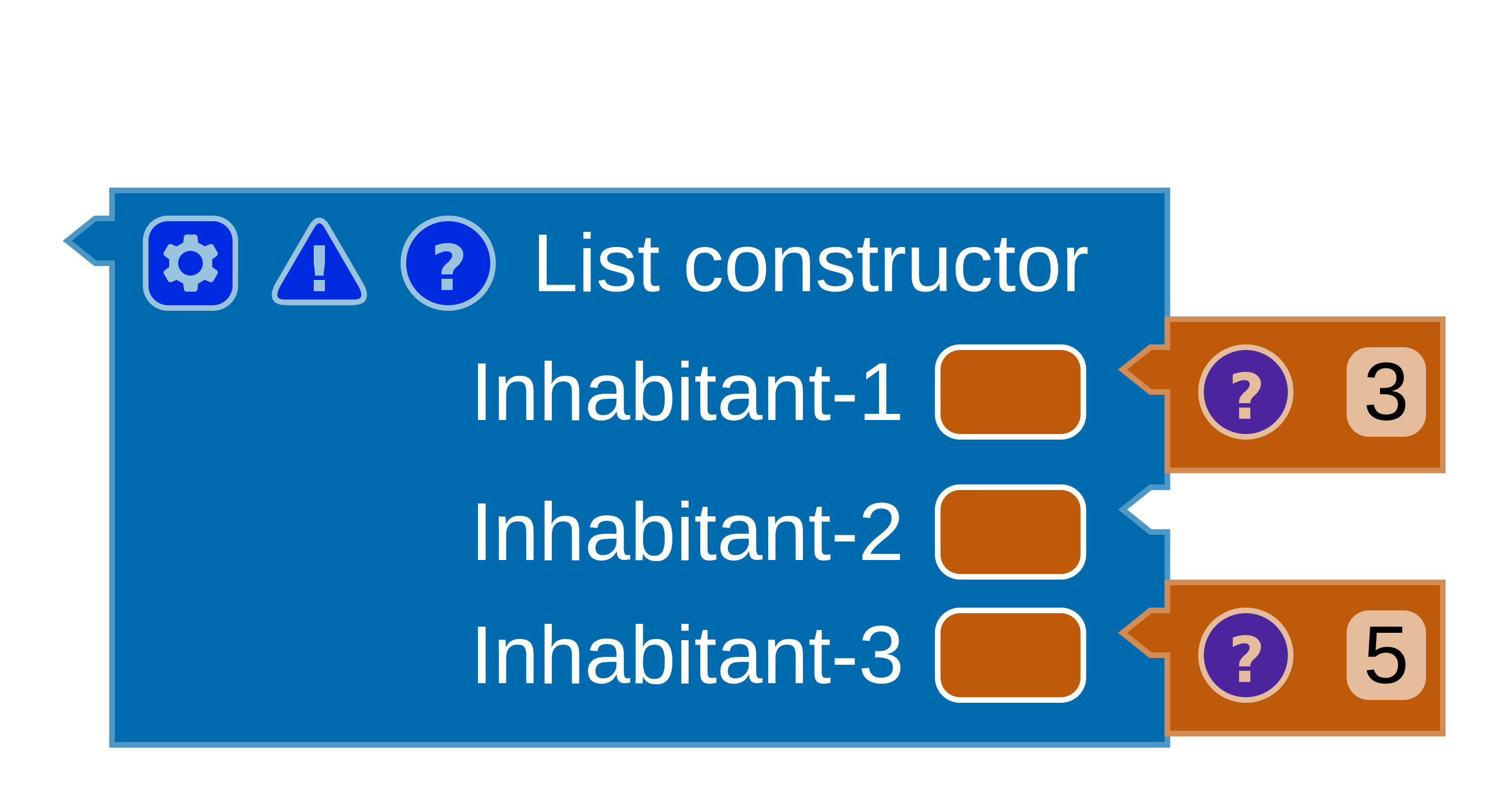 A further example of a suggestion box colour narrowing as blocks are attached.